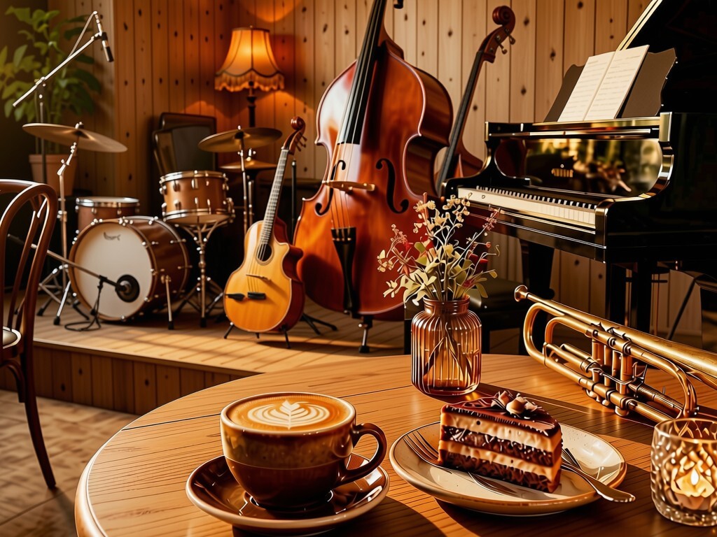 Musikinstrument im Kaffee